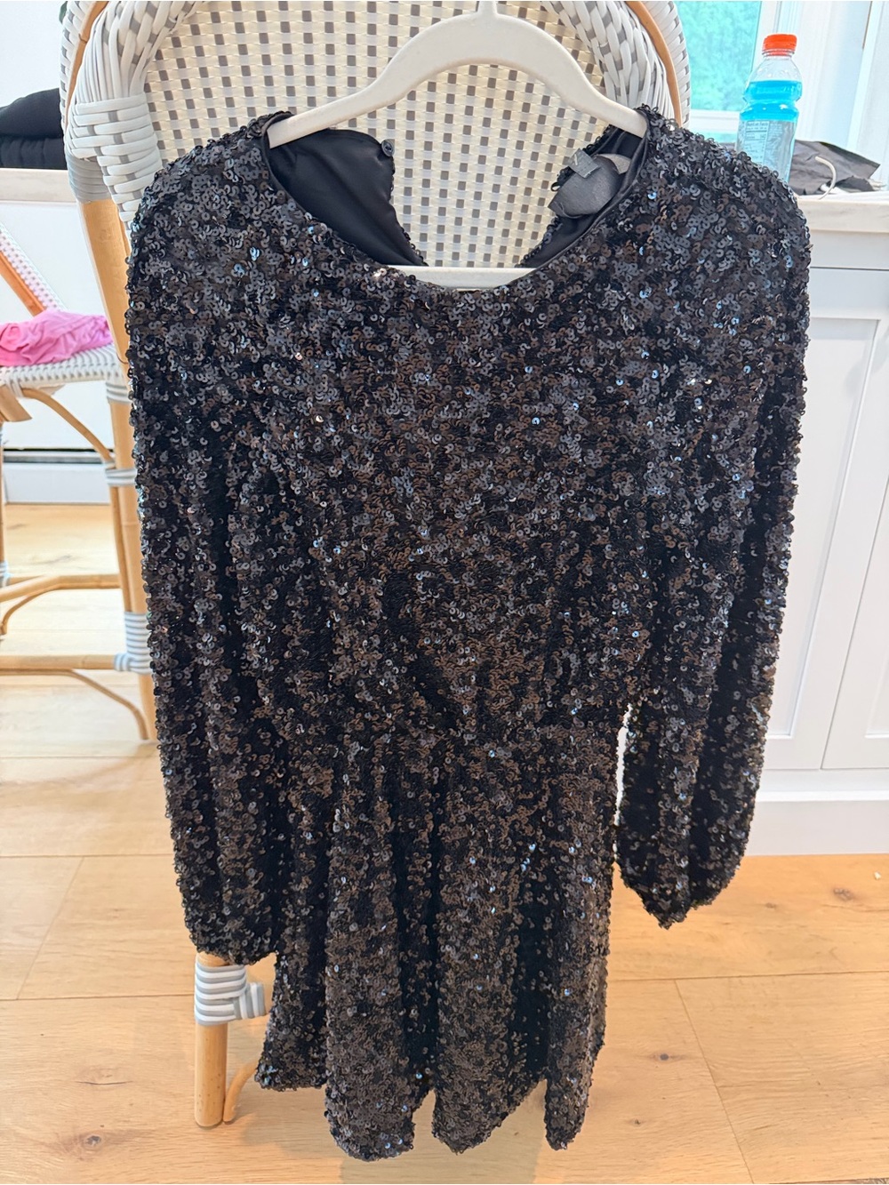 NWT Anthropologie Black Sequin Long Sleeve Dress